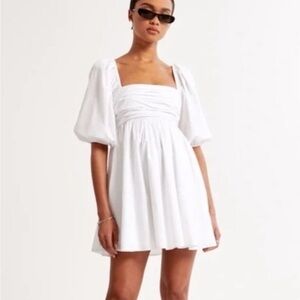 A&F Emerson Poplin Puff Sleeve Mini Dress